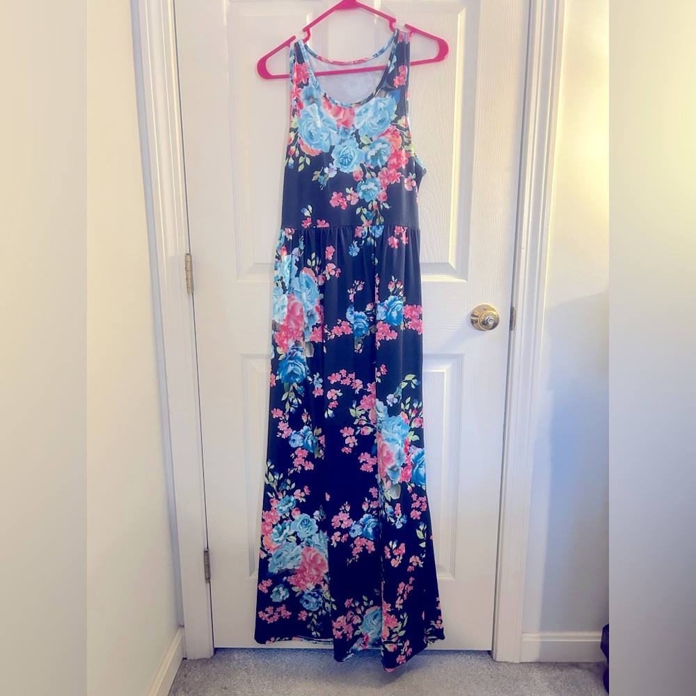 Racer back Floral Dress Large
